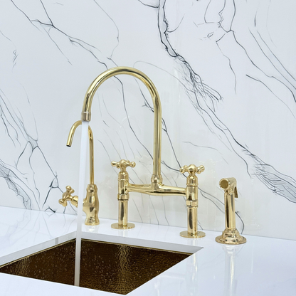 Unlacquered Brass Bridge Faucet - Brasska