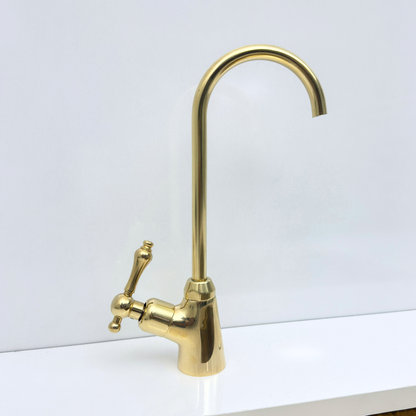 Unlacquered Brass Cold-Water Faucet with Lever Handles