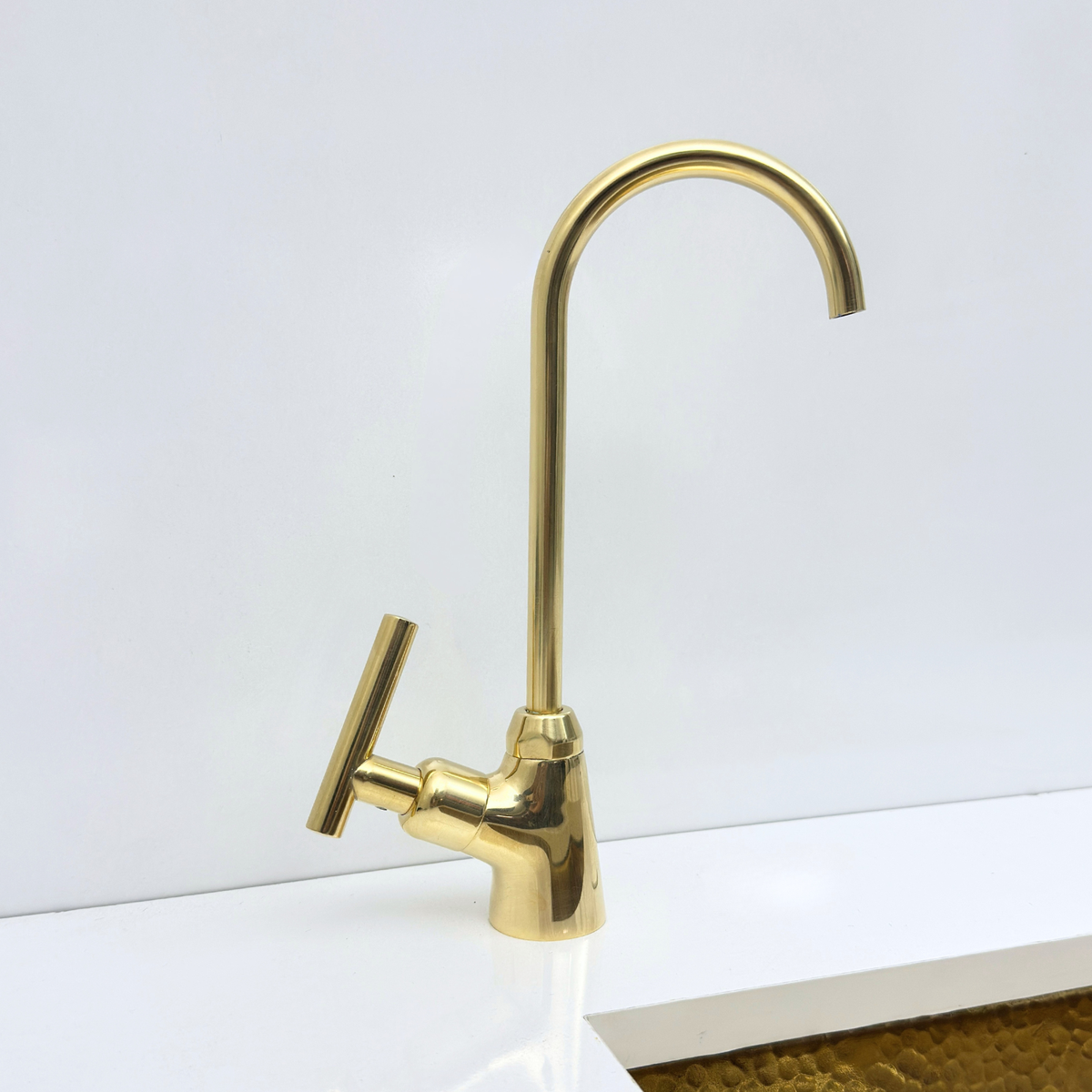 Unlacquered Brass Cold-Water Faucet with Lever Handles
