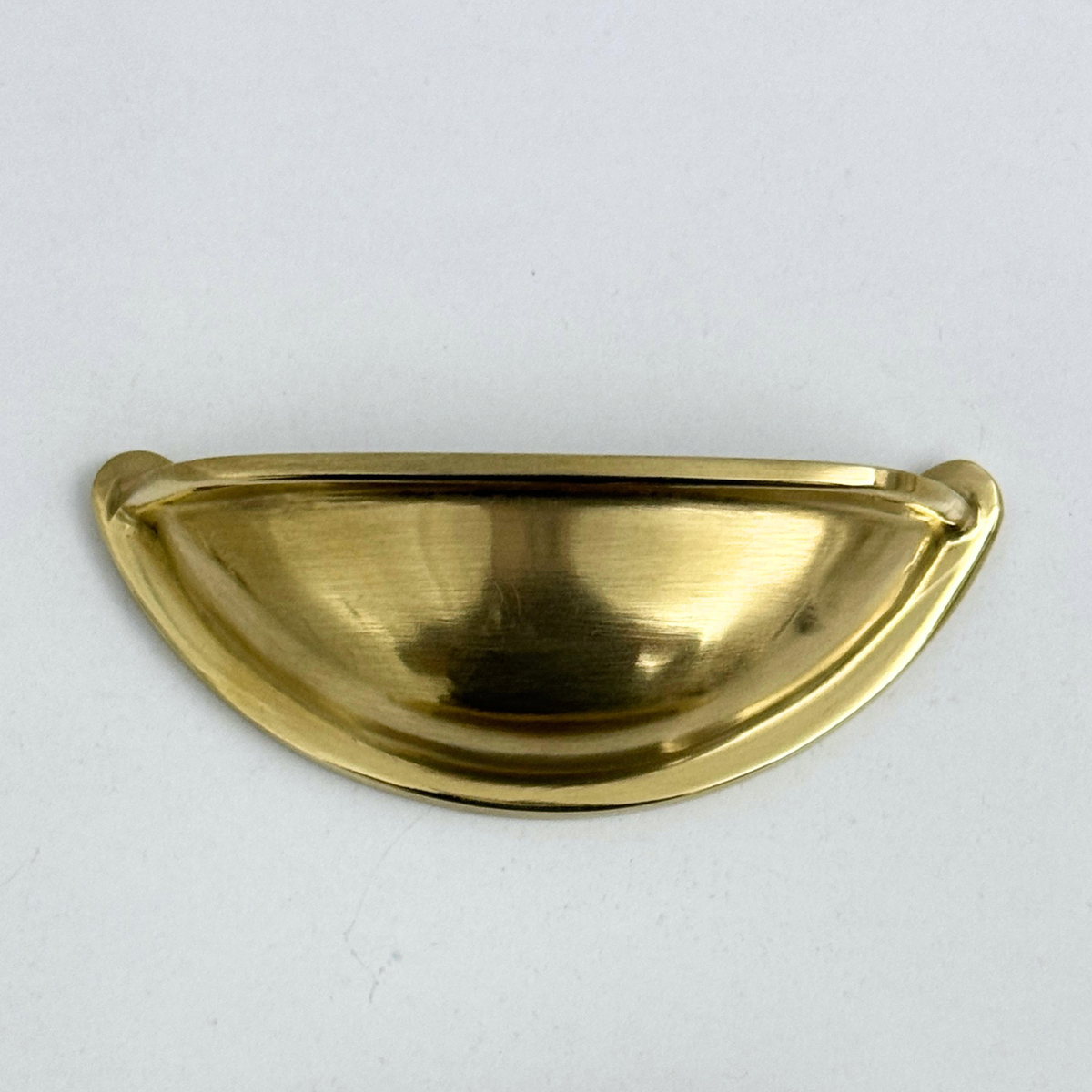 Unlacquered Brass Cup Pull Handles, Solid Brass Kitchen Bin Pull