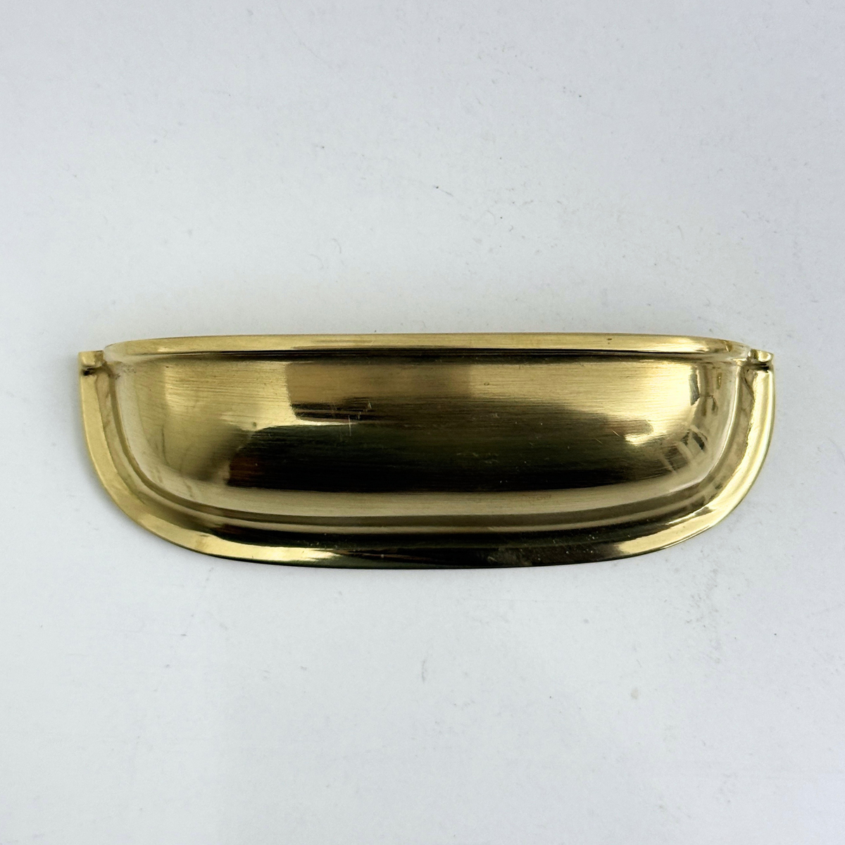 Unlacquered Brass Cup Pull Handles, Solid Brass Kitchen Bin Pull