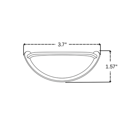 Unlacquered Brass Cup Pull Handles, Solid Brass Kitchen Bin Pull