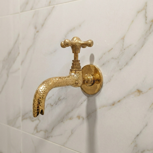 Unlacquered Brass Flat Face Plates for Wall Mount Faucets, 1/2 inch Solid Brass Flat Escutcheons