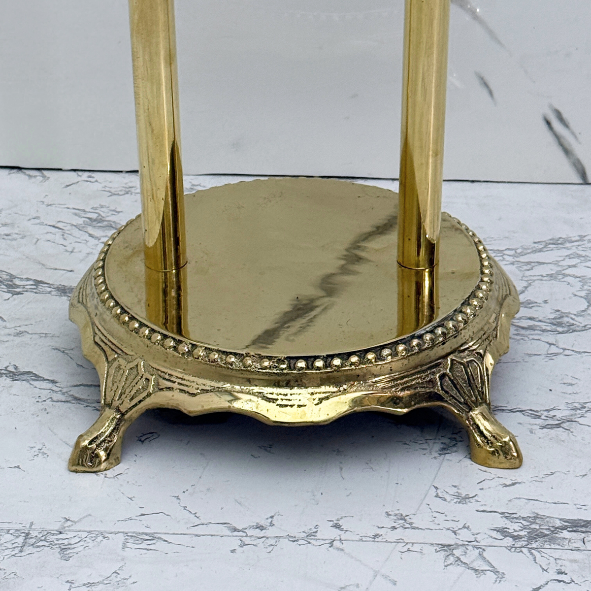 Unlacquered Brass Freestanding Bathtub Faucet, Solid Brass Clawfoot Tub Filler with Handheld Shower Head and Cross Handles