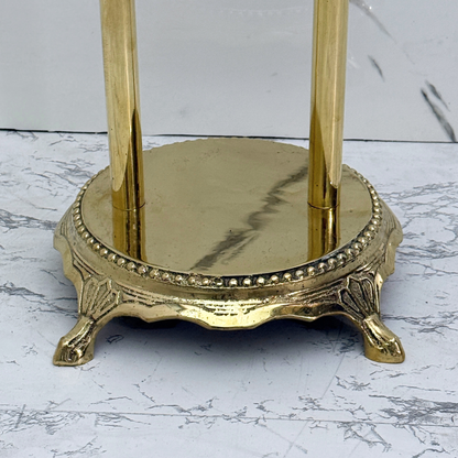Unlacquered Brass Freestanding Bathtub Faucet, Solid Brass Clawfoot Tub Filler with Handheld Shower Head, Diverter and Cross Handles