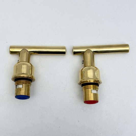 Unlacquered Brass Lever Handles with Cartridge, Solid Brass Lever Handles for Brass Fixtures