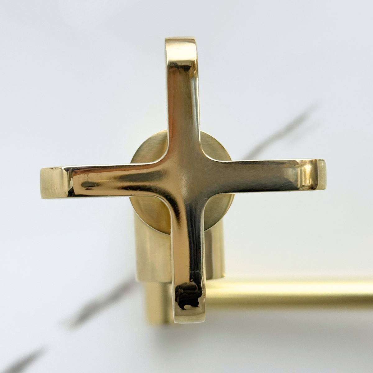Unlacquered Brass Swing-Arm Pot Filler with Cross Handles