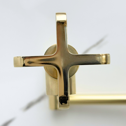 Unlacquered Brass Swing-Arm Pot Filler with Cross Handles