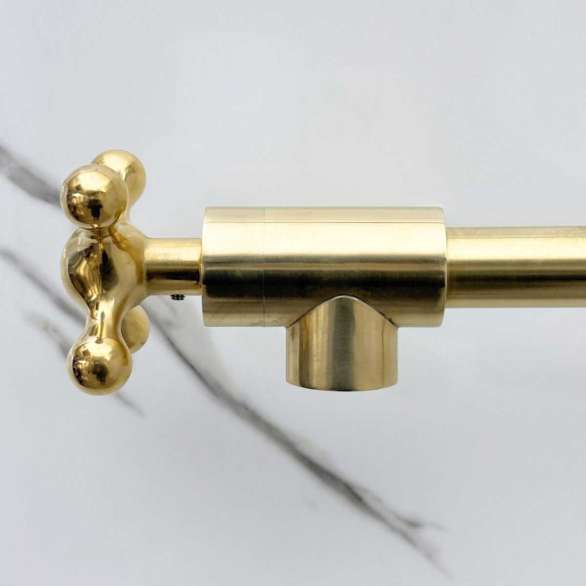 Unlacquered Brass Swing-Arm Pot Filler with Cross Handles