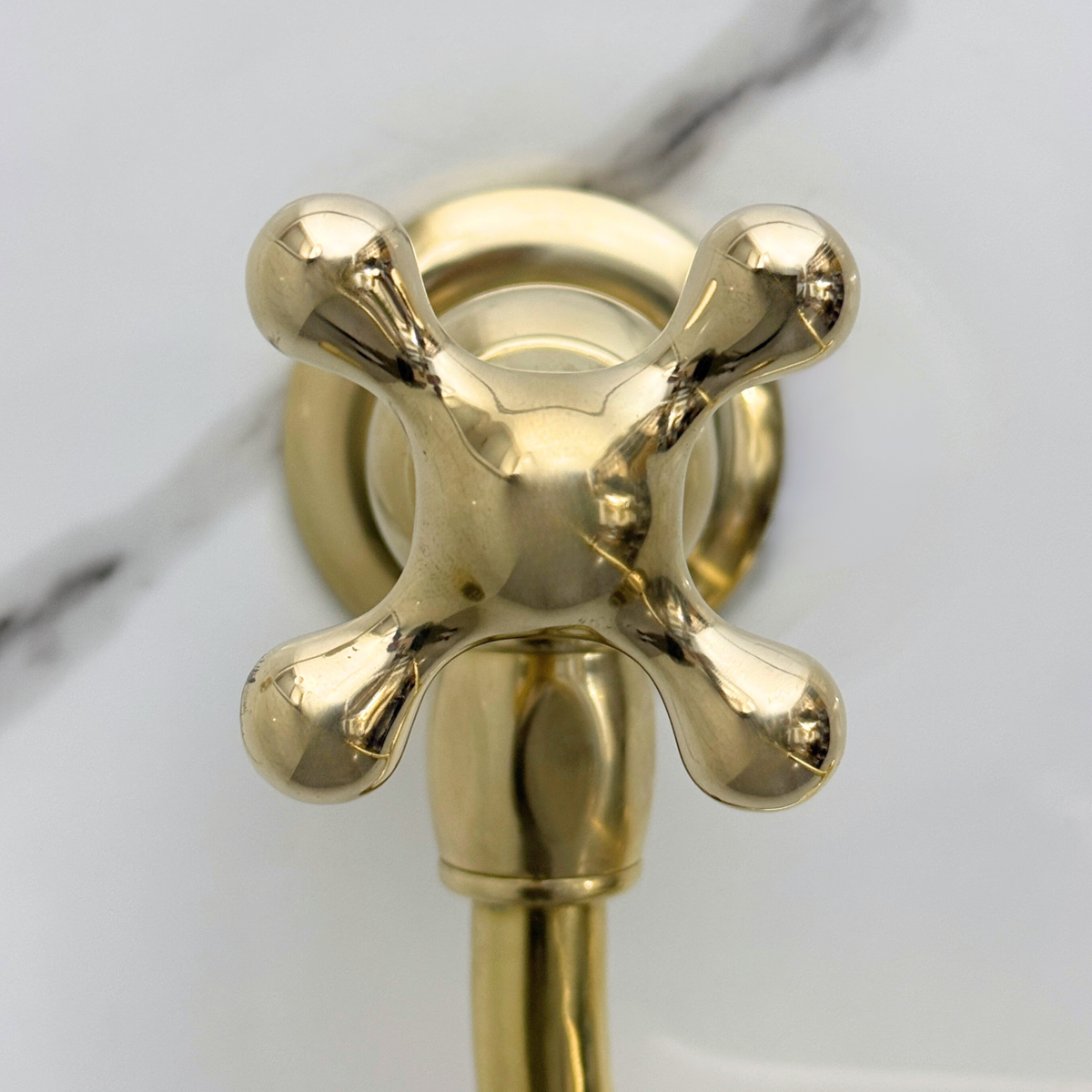 Unlacquered Brass Pot Filler with Cross Handles