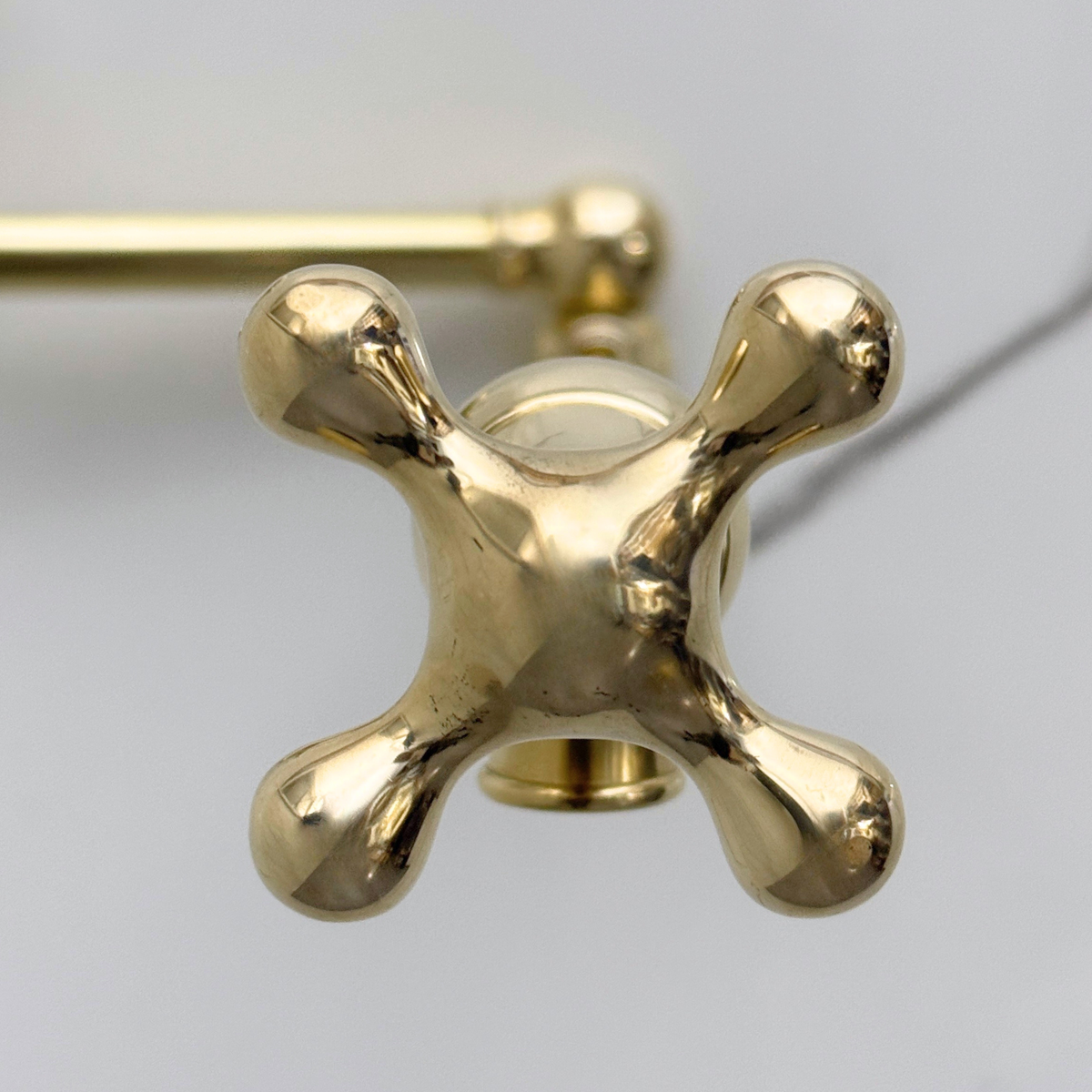 Unlacquered Brass Pot Filler with Cross Handles