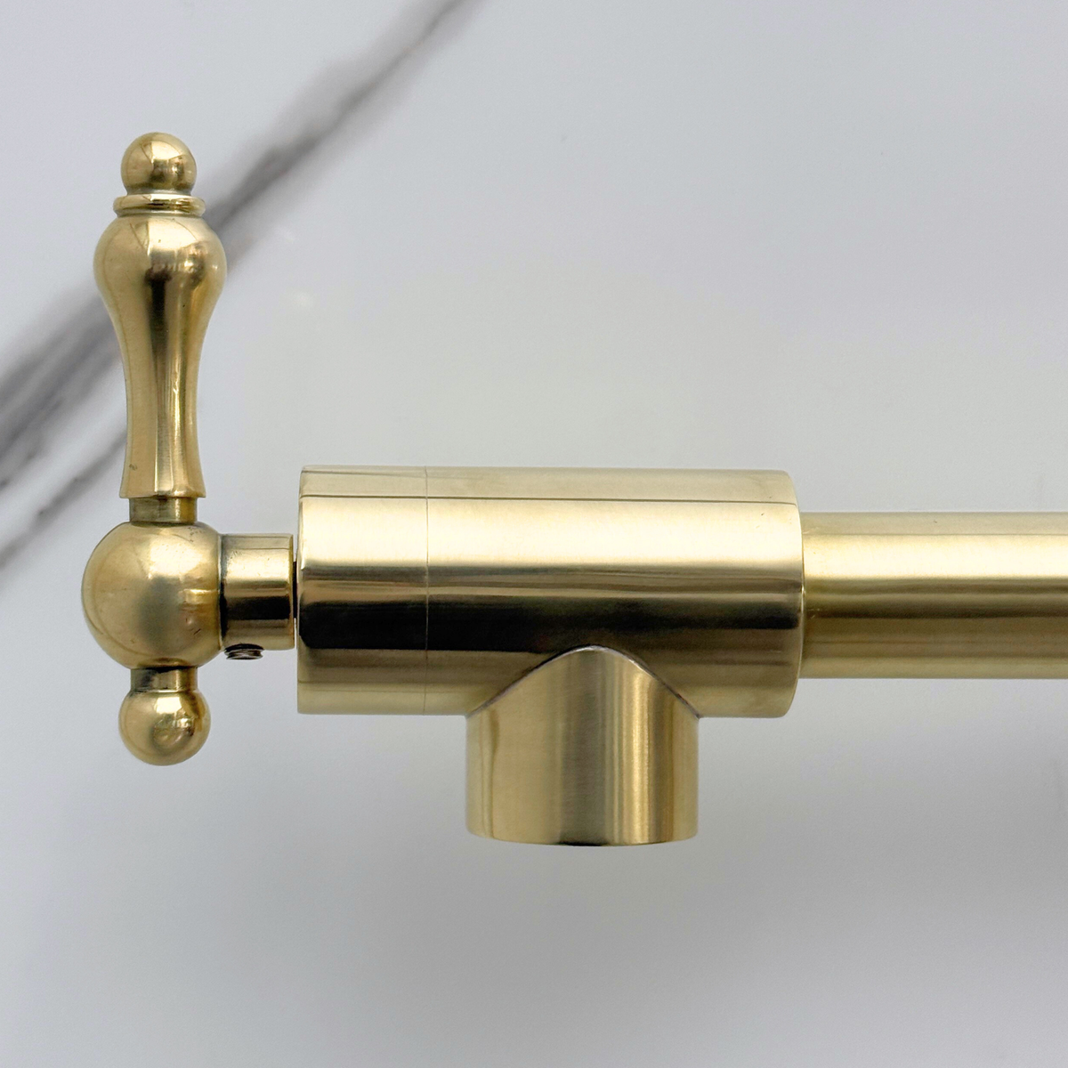 Unlacquered Brass Folding Pot Filler with Lever Handles