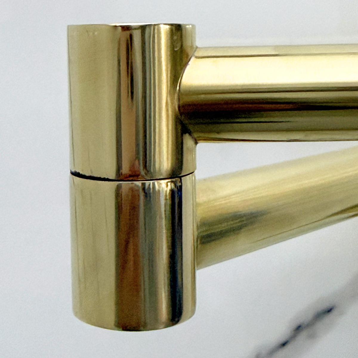 Unlacquered Brass Double-Joint Pot Filler with Lever Handles