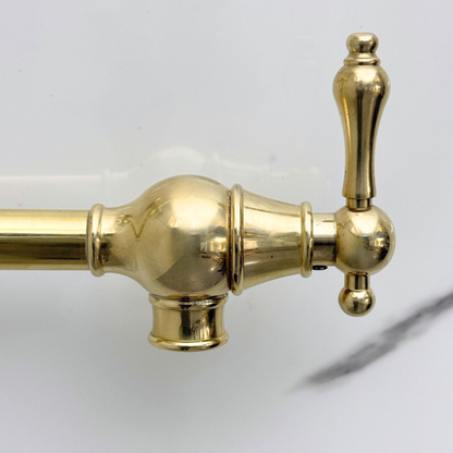 Unlacquered Brass Pot Filler with Lever Handles
