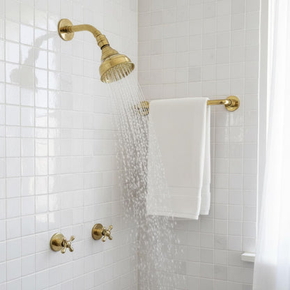 Unlacquered Brass Round Rain Shower System