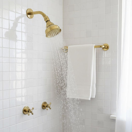 Unlacquered Brass Round Rain Shower System
