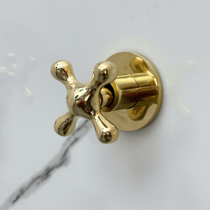 Unlacquered Brass Adjustable Flat Round Rain Shower System
