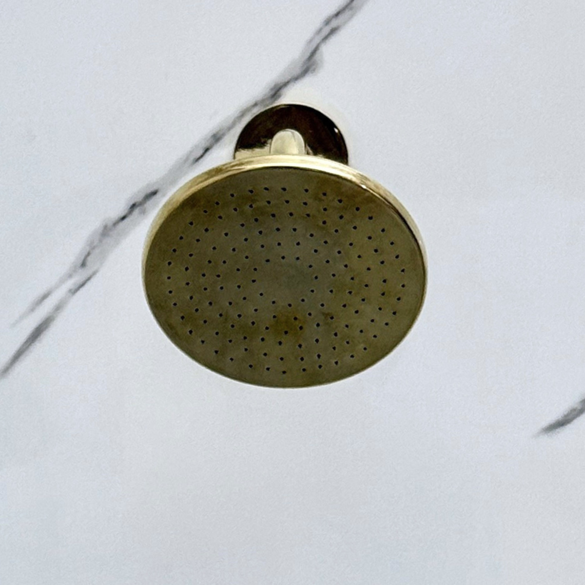 Unlacquered Brass Adjustable Flat Round Rain Shower System