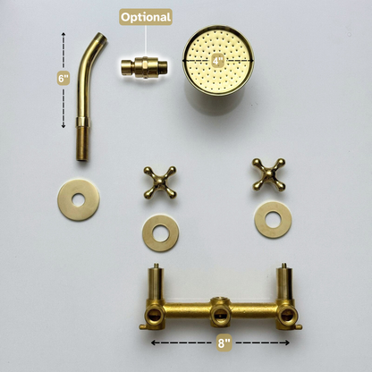 Unlacquered Brass Round Rain Shower System