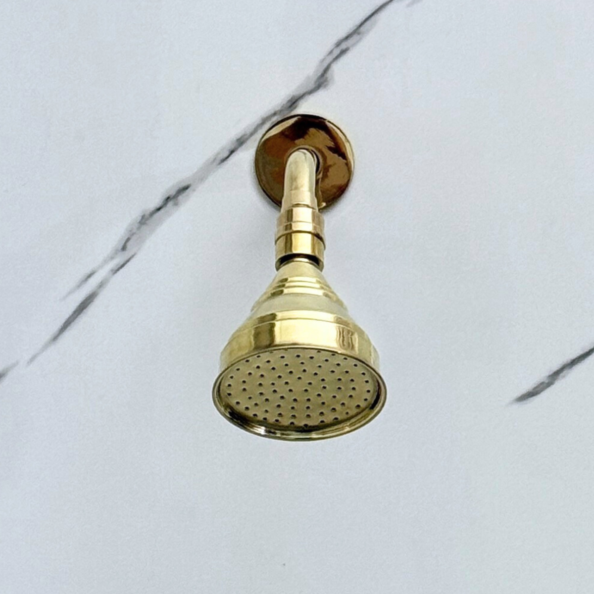 Unlacquered Brass Round Rain Shower System