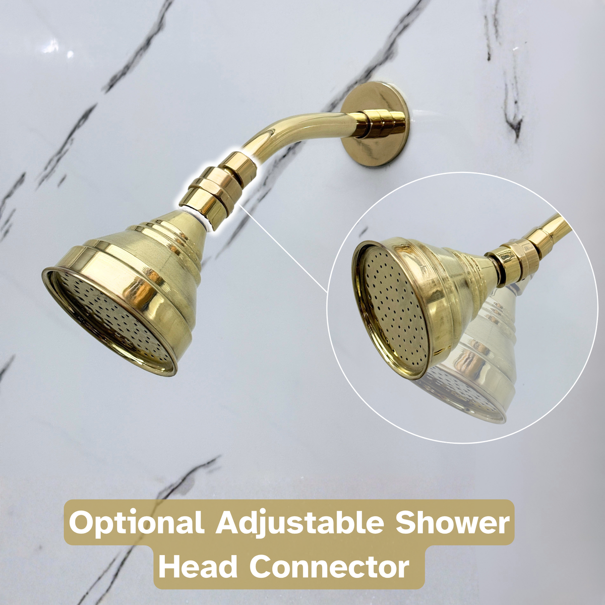 Unlacquered Brass Round Rain Shower System