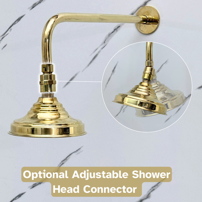 Unlacquered Brass Adjustable Round Rain Shower System