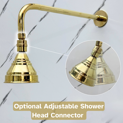 Unlacquered Brass Adjustable Round Rain Shower System
