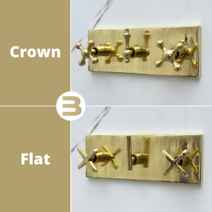 Unlacquered Brass Round Rain Shower System with Handheld