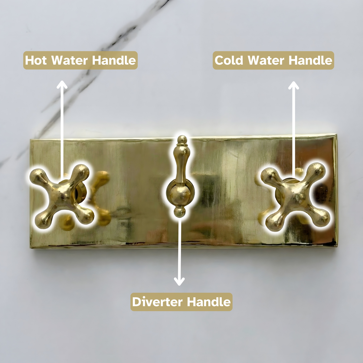 Unlacquered Brass Adjustable Flat Round Rain Shower System with Handheld & Tub Filler — Arcuate arm (UBCSS-014)