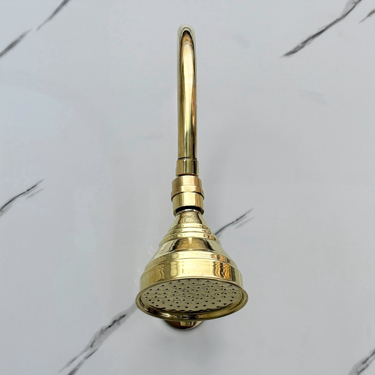 Unlacquered Brass Adjustable Round Rain Shower System