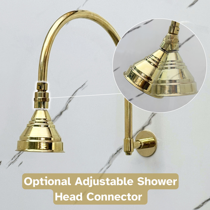 Unlacquered Brass Adjustable Round Rain Shower System