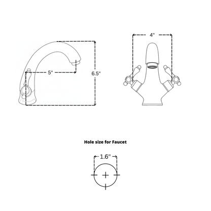 Unlacquered Brass Single Hole Bathroom Faucet with Lever Handles