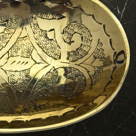 Unlacquered Brass Soap Dish, Wall-Mounted Engraved Brass Soap Tray