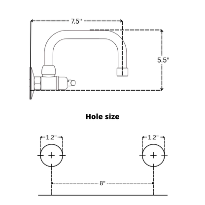 Unlacquered Brass Wall-Mount Bathroom Faucet