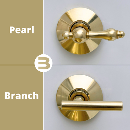 Unlacquered Brass Wall-Mount Bathroom Faucet with Lever handles