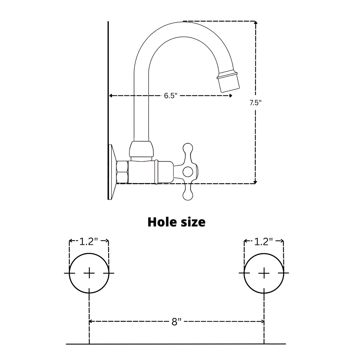 Unlacquered Brass Wall-Mount Bathroom Faucet