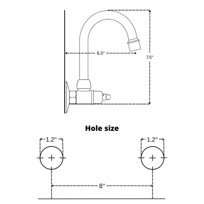 Unlacquered Brass Wall-Mount Bathroom Faucet