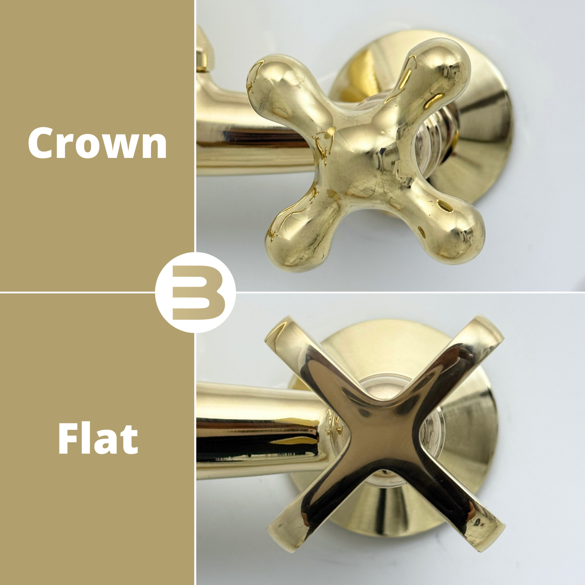 Unlacquered Brass Wall-Mount Bathroom Faucet with Cross handles