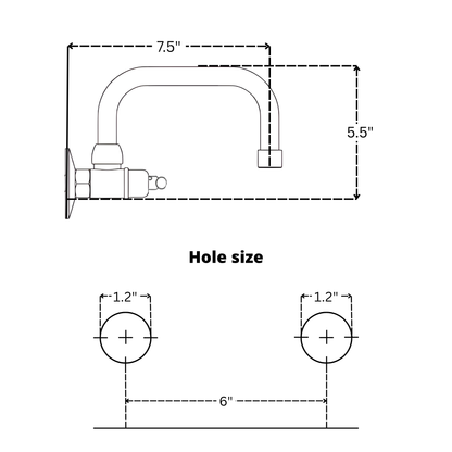 Unlacquered Brass Wall-Mount Bathroom Faucet with Lever handles