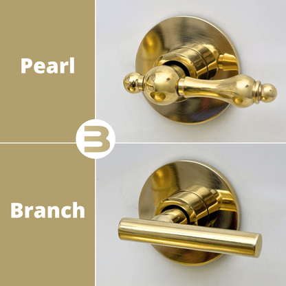 Unlacquered Brass Wall-Mount Sink Faucet with Lever handles