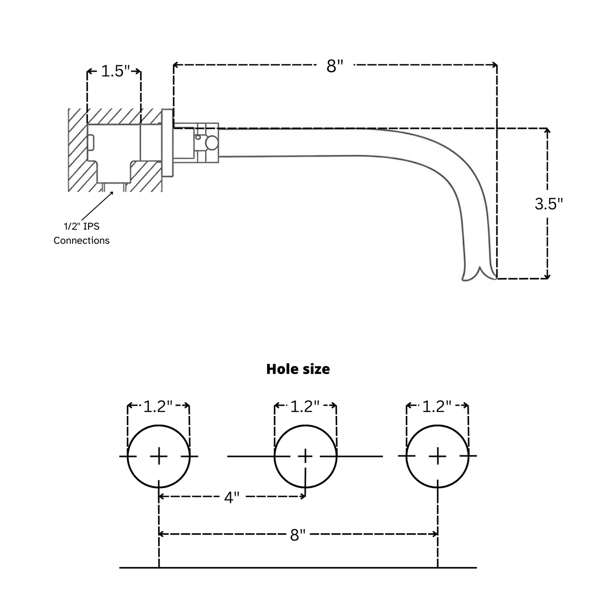 Unlacquered Brass Wall-Mount Sink Faucet with Lever handles