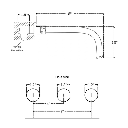Unlacquered Brass Wall-Mount Sink Faucet with Lever handles