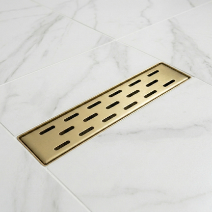 Unlacquered Solid Brass Linear Shower Drain