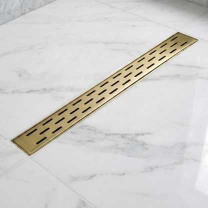 Unlacquered Solid Brass Linear Shower Drain