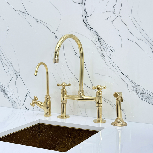 Unlacquered Brass Bridge Faucet - Brasska