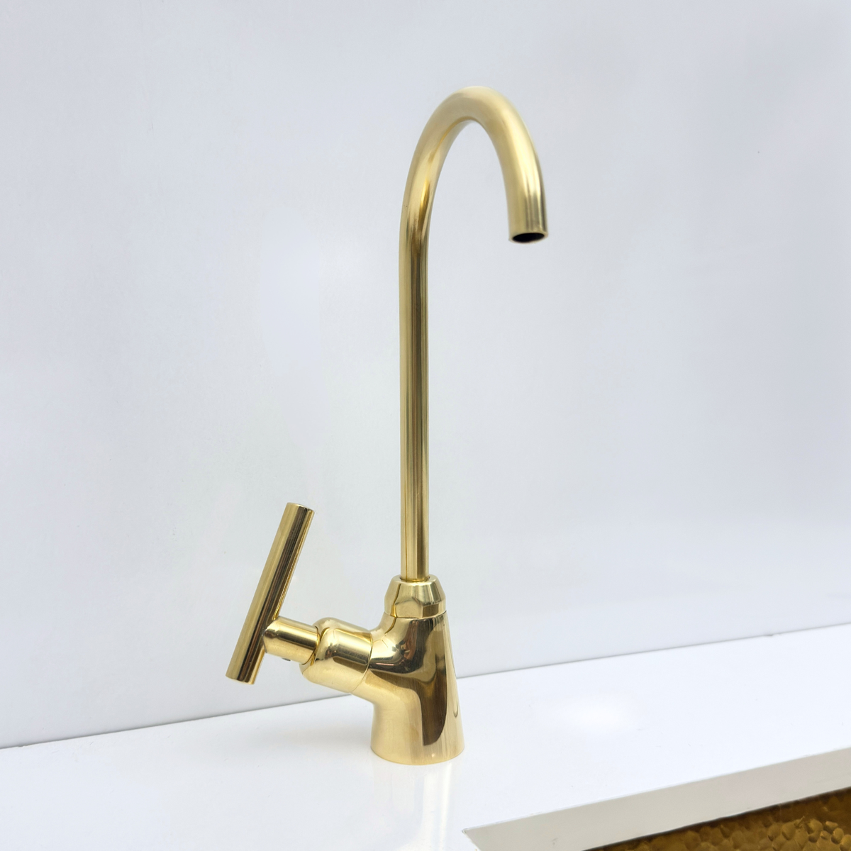 Unlacquered Brass Cold-Water Faucet with Lever Handles
