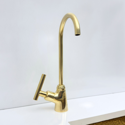 Unlacquered Brass Cold-Water Faucet with Lever Handles