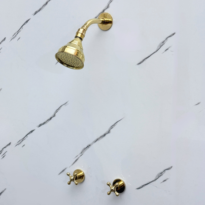 Unlacquered Brass Round Rain Shower System