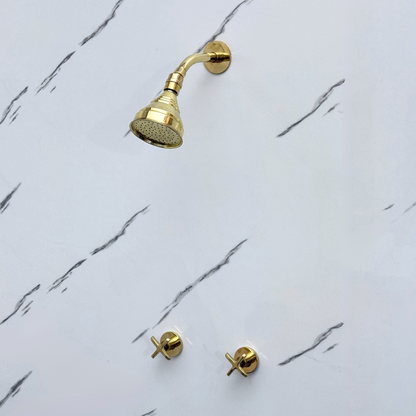 Unlacquered Brass Round Rain Shower System