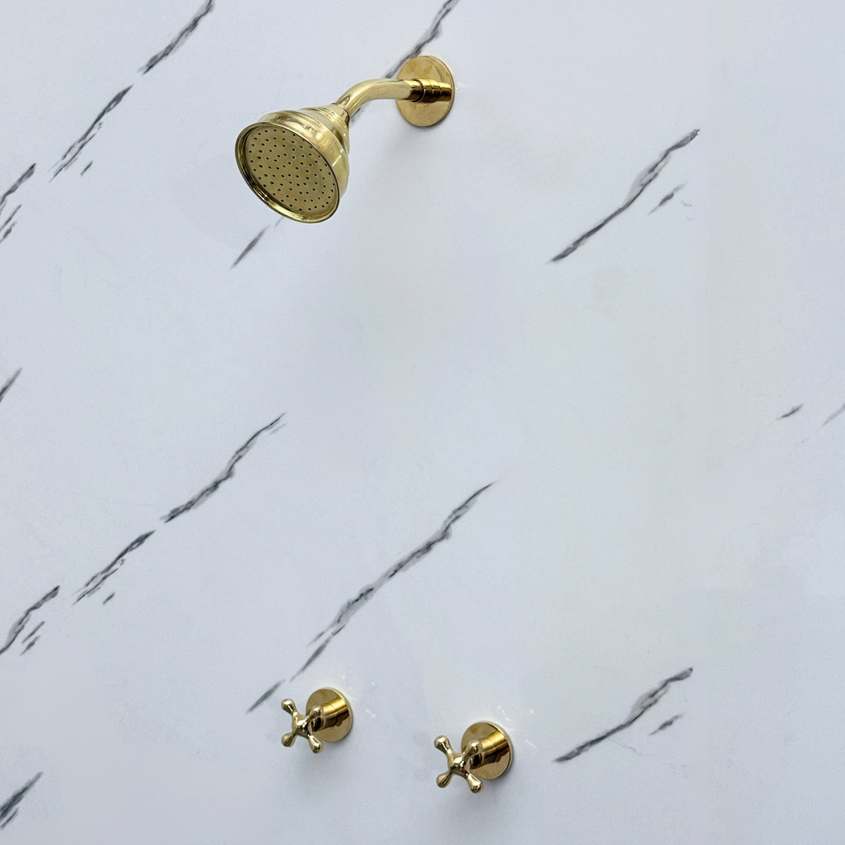 Unlacquered Brass Round Rain Shower System